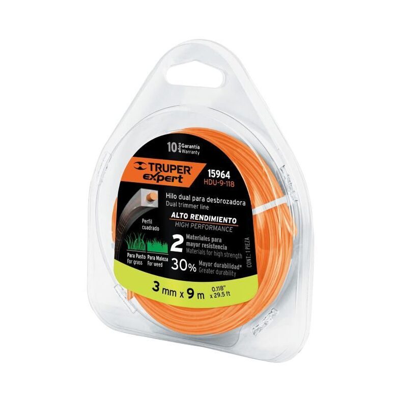 Tugevdatud kandiline trimmeri jõhv 3.0mm/9 mTruper®